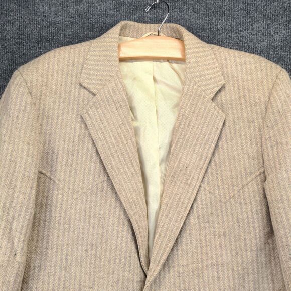 Vintage Kenny Rogers Circle S Blazer Jacket Mens 42L Long Sleeve Brown Wool - Picture 3 of 14